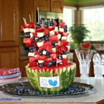 Red, White and Blue Kabobs Watermelon Fruit basket
