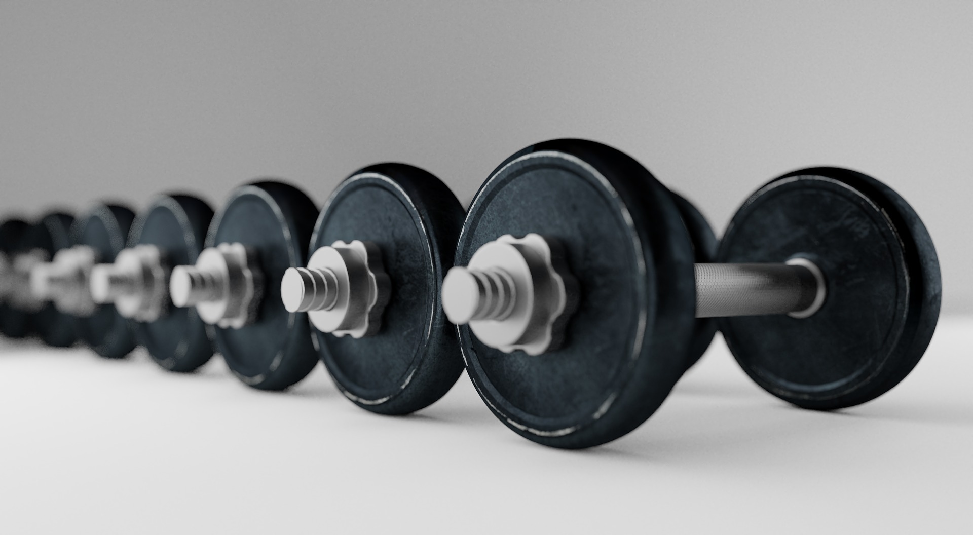 dumbbell weights in a roll