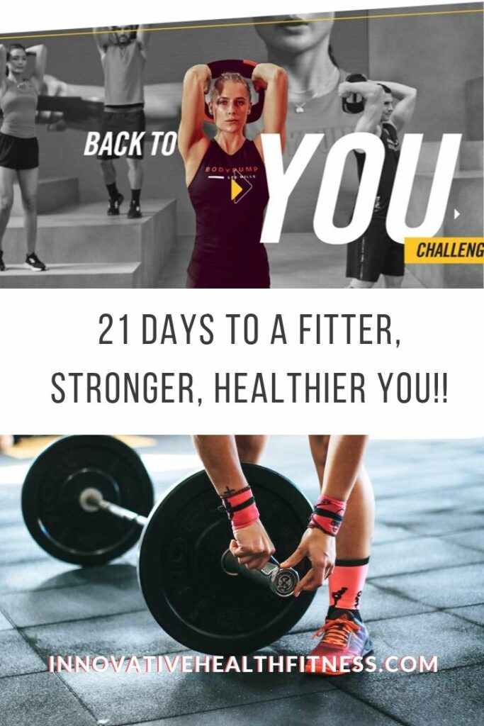  Bring the focus back to your own self-care and challenge yourself to three weeks of strength, cardio, flexibility, and mindfulness. Enjoy  21 days creating a fitter, stronger, and healthier you. www.innovativehealthfitness.com