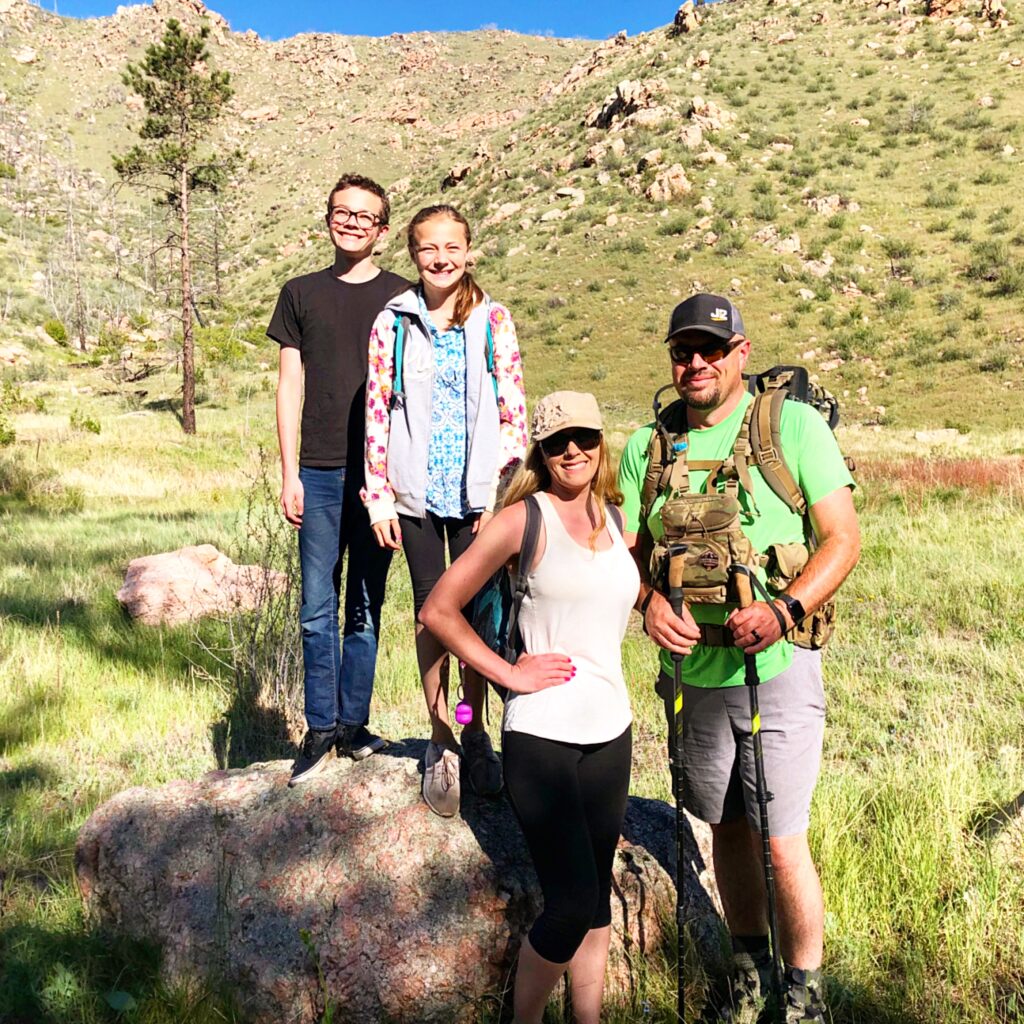 Family hiking 