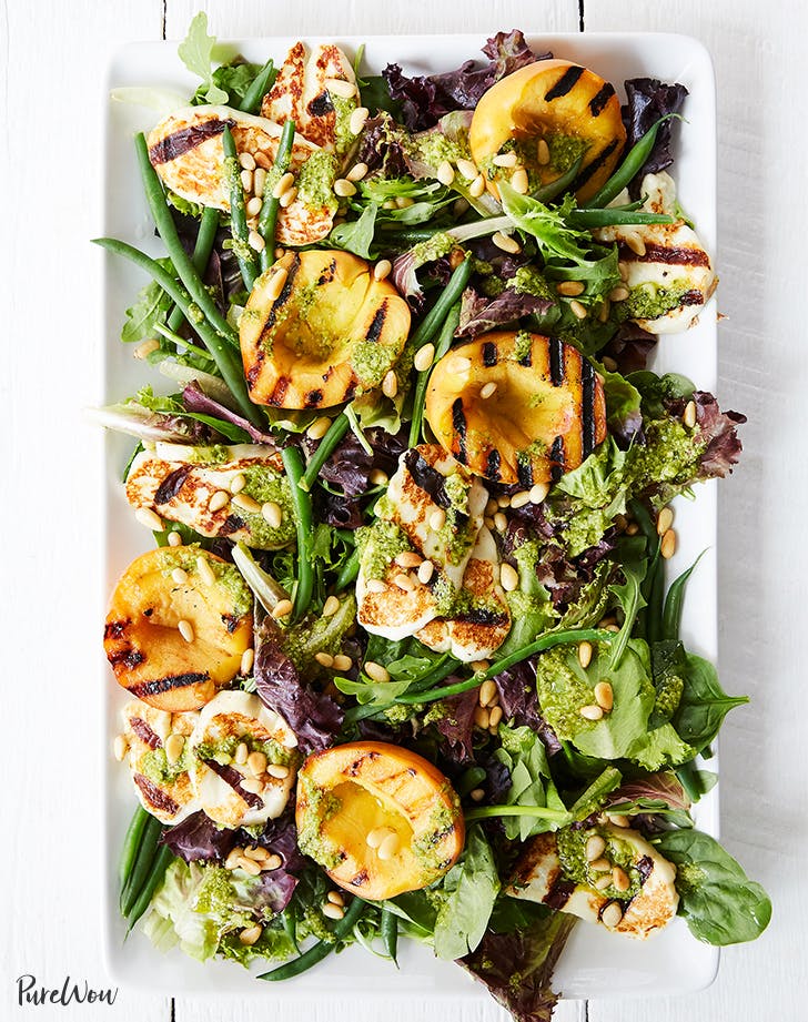 Grilled Peach and Halloumi Salad with Lemon-Pesto Dressing
30 minutes · Serves 4 · Here’s the problem with salad: Five minutes after eating, we’re starving again. That’s why we designed a filling recipe that’s packed with protein and hearty enough for dinner. Meet the grilled peach and halloumi salad with lemon-pesto dressing. Spread it out on a big platter...
https://pin.it/4jMrB1G