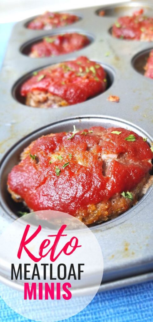 These Keto Meatloaf Muffins are basically perfectly portioned low carb meatloafs, ideal for Keto meal prep lunches. Theses savory fat bombs are mainly ground beef with pork rinds as a low carb 