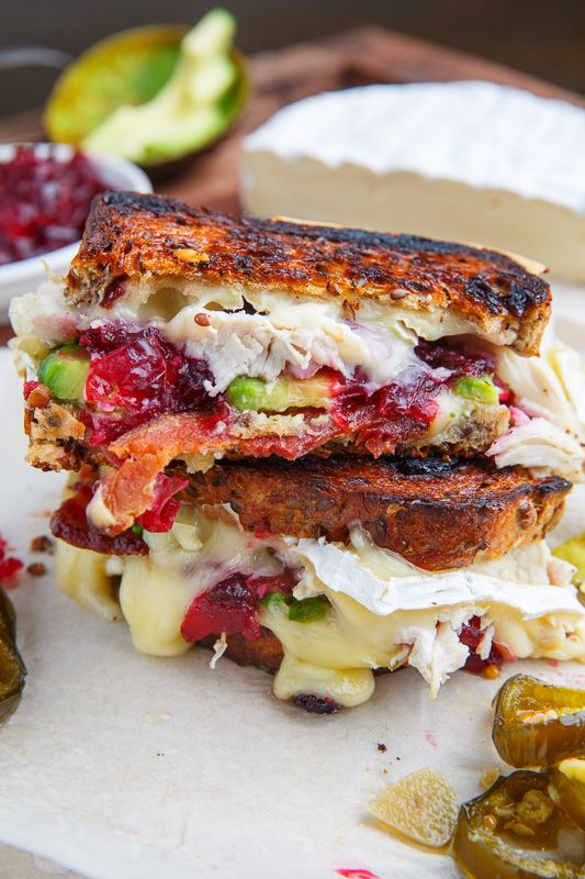 Cranberry and Brie Turkey Grilled Cheese with Avocado and Bacon
Got leftover turkey from your Thanksgiving dinner? This cranberry and brie turkey grilled cheese with avocado and bacon is the way to enjoy it to the max! Crispy and buttery grilled bread just overflowing with creamy melted brie cheese, cranberry sauce, bacon, and avocado!
