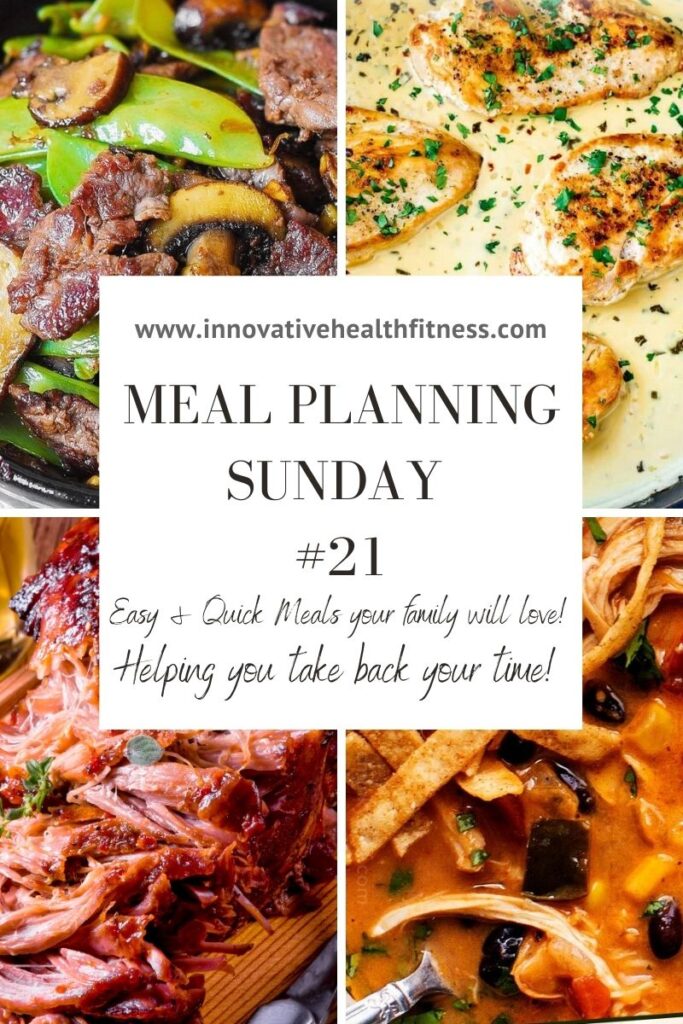 Meal Planning Sunday! Easy and quick meals your family will love! Helping you take back your time! www.innovativehealthfitness.com