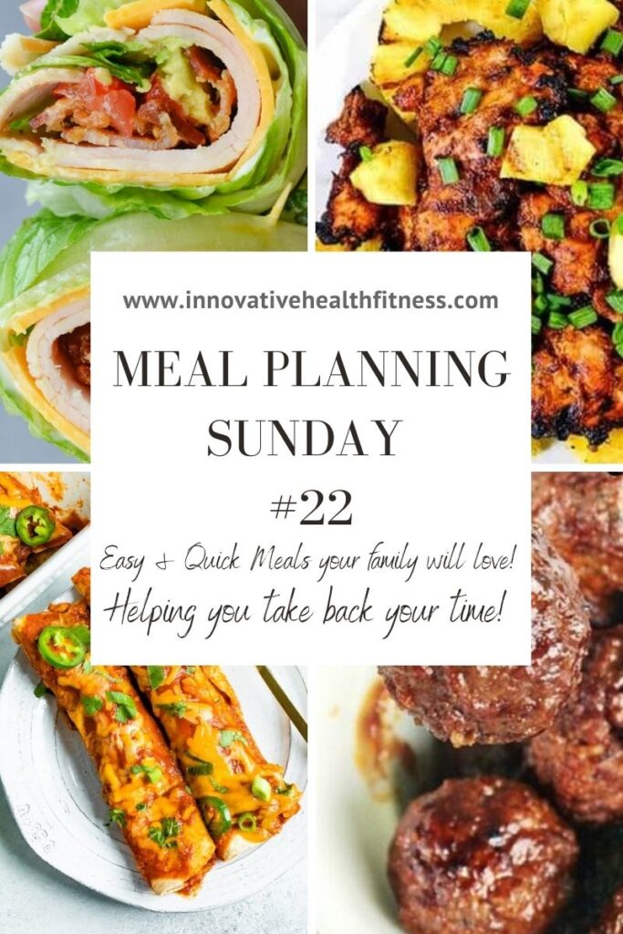 Meal Planning Sunday! Easy and quick meals your family will love! Helping you take back your time! www.innovativehealthfitness.com