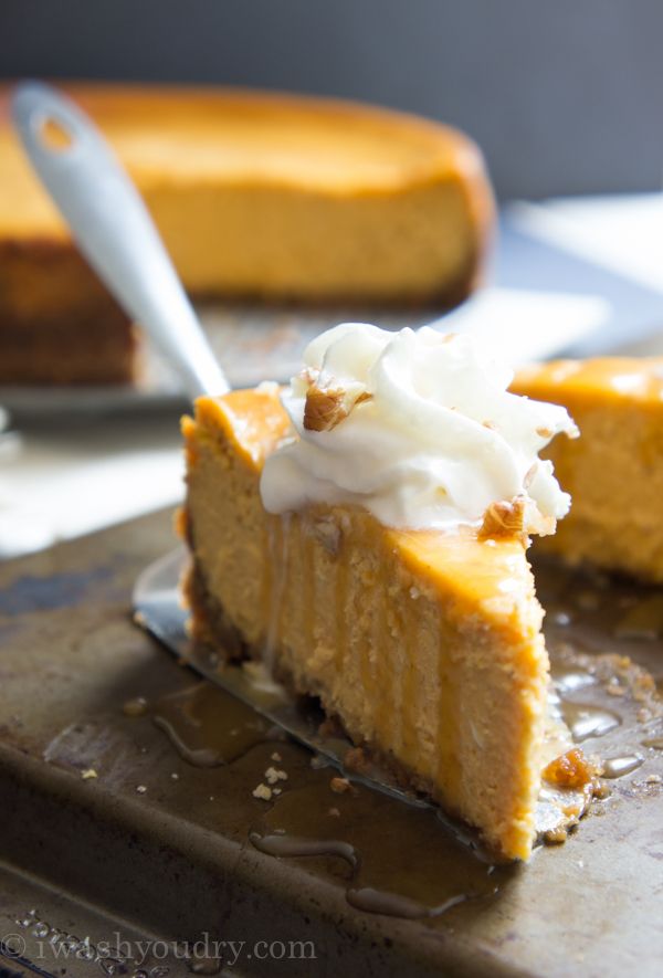 Pumpkin Cheesecake 1.5 hours · Serves 12 · The baked version is thick and creamy in texture, with an unexplainable lightness to it. It's like eating a pumpkin pie in cheesecake form! recipe slightly adapted from Paula Deen