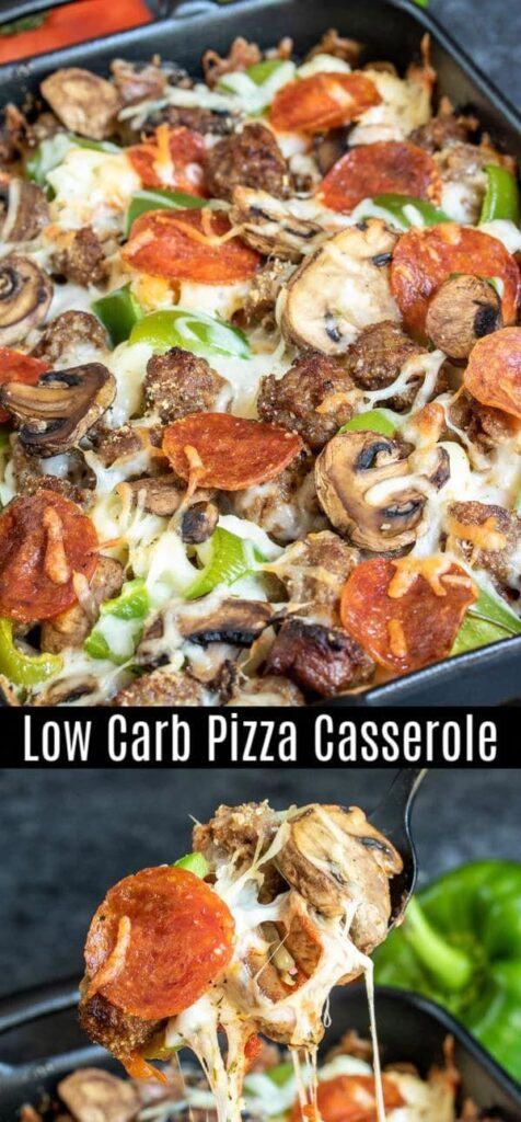 Low Carb Pizza Casserole is a gluten-free, keto pizza casserole packed with all of your favorite pizza flavors without the carbs!