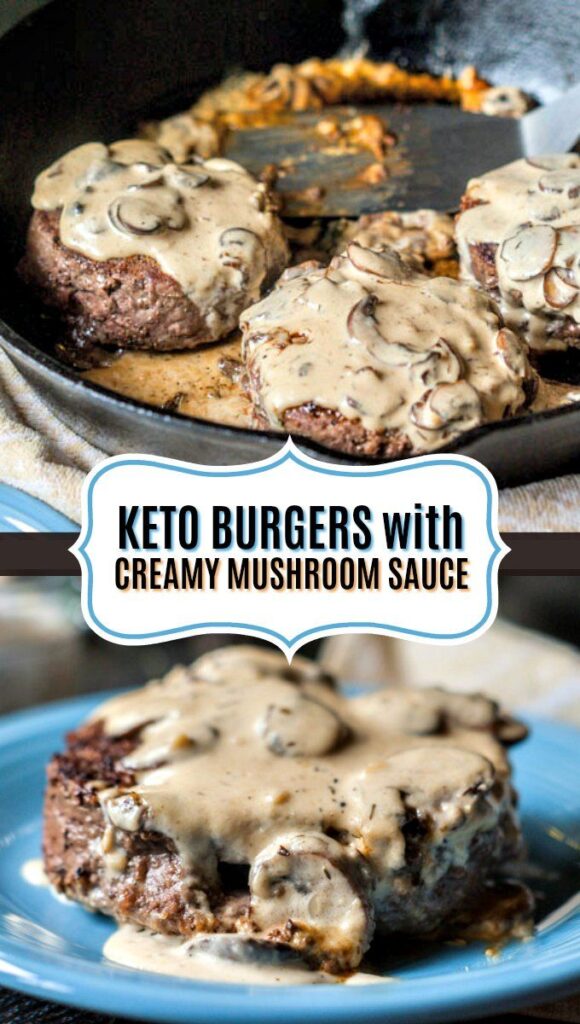 Burgers and Gruyere Mushroom Sauce (low carb)  These burgers and gruyere mushroom sauce are a delicious low carb dinner you can have any day of the week. Only 4.8g net carbs per huge serving.