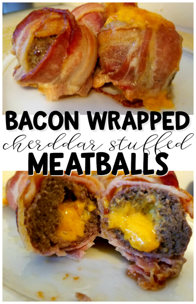 Bacon Wrapped Cheddar Stuffed Meatballs Bacon wrapped cheddar stuffed meatballs...keto diet approved! Appetizer dinner idea. 