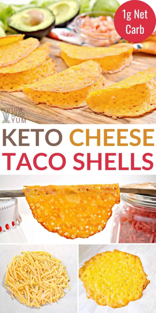 Crunchy Keto Cheese Taco Shells
Take low-carb tacos to a new level with these crunchy keto cheese taco shells. Made entirely with cheese, each one has just 1g total carb!