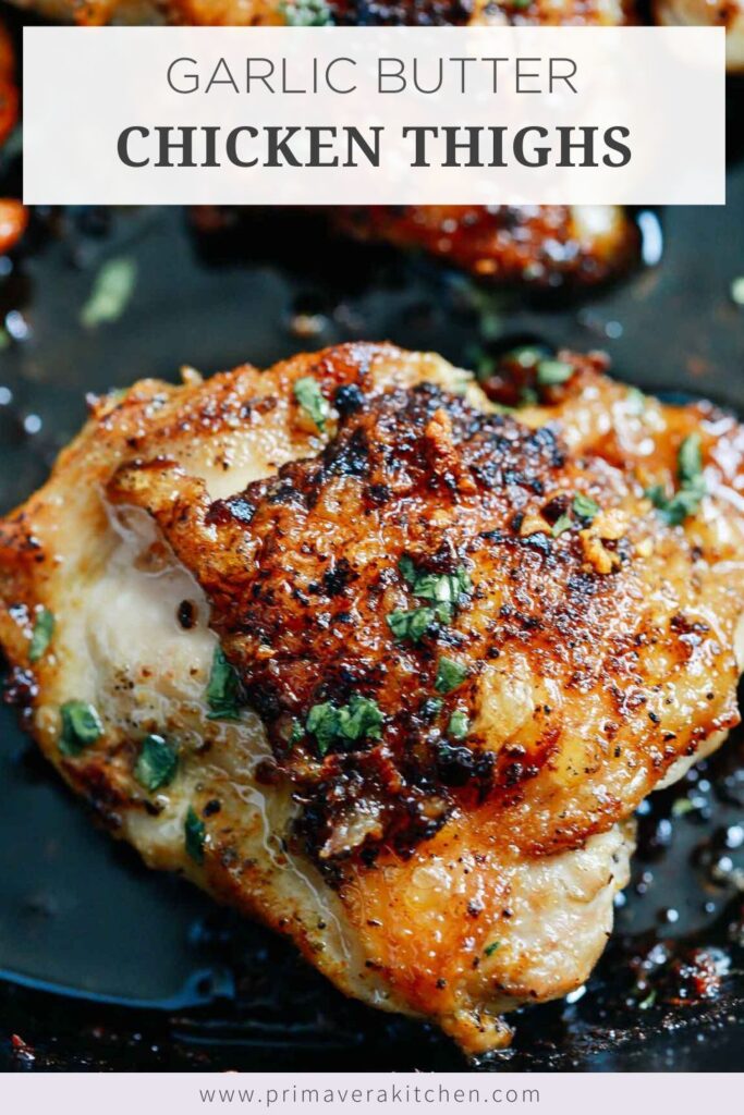 Garlic butter chicken thighs - VERY Easy to Make and SO GOOD ! Garlic butter chicken thighs are easy to make and taste great with your favorite sides. Make this recipe for dinner in just 30 minutes! Tender & Crispy!