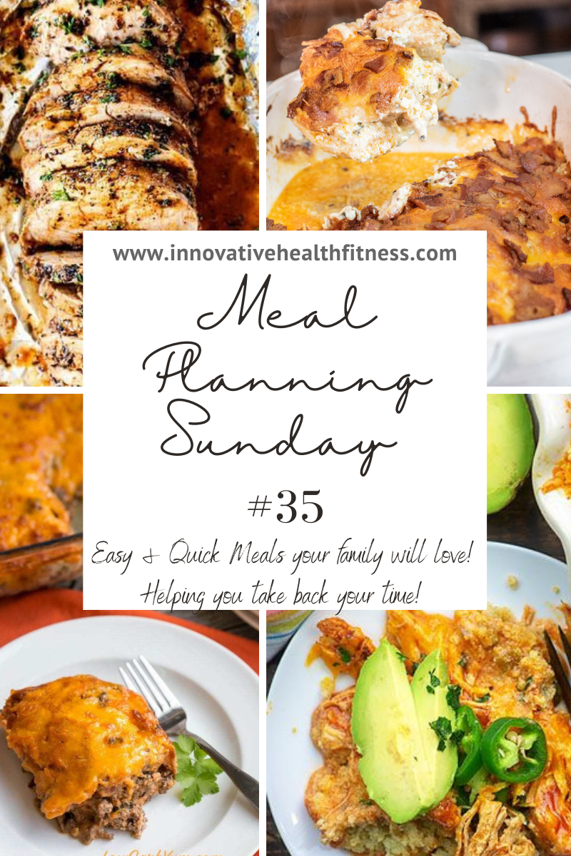 Meal Planning Sunday #35 Easy and quick meals your family will love! Helping you take back your time! www.innovativehealthfitness.com #mealplanning