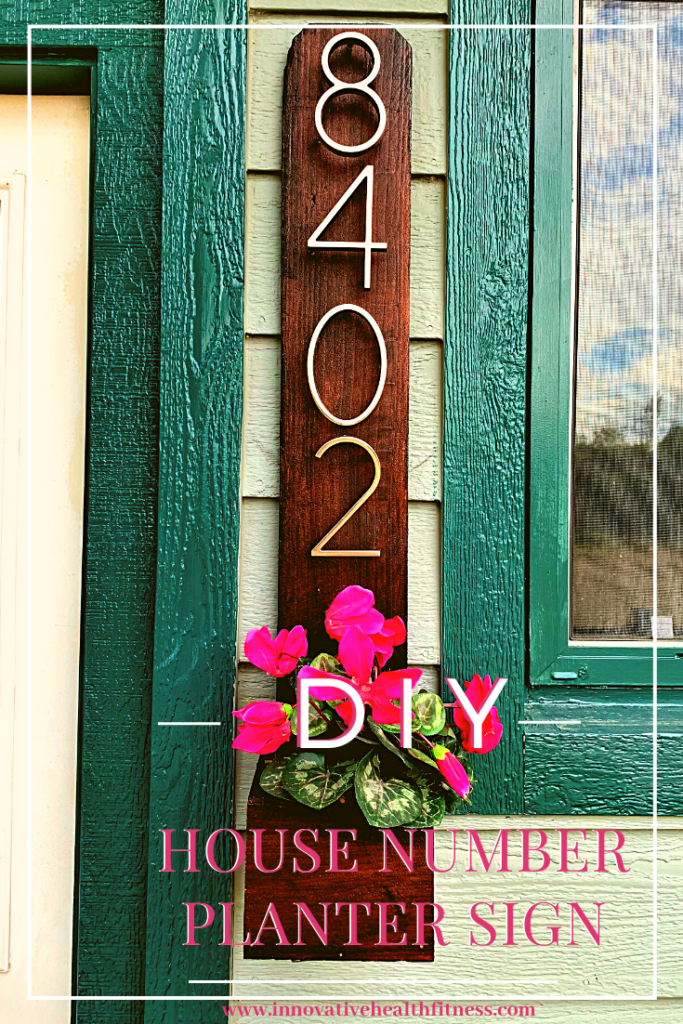 This simple DIY project is a quick way to add curb appeal to your home.  Made from an inexpensive cedar fence picket and house numbers, all you will also need is a saw, hammer and some nails to build! www.innovativehealthfitness.com