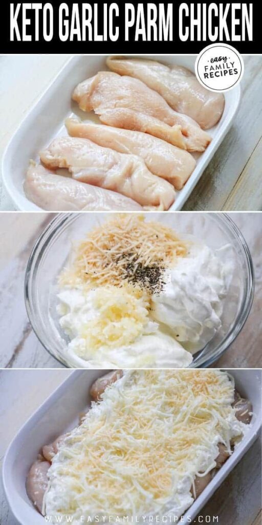 Low Carb Keto Garlic Parmesan Chicken · Easy Family Recipes
This low carb Keto garlic parmesan chicken is AMAZING!! Tender chicken breast smothered in a mixture of cream cheese, garlic and parmesan and baked to perfection. Perfect for an easy keto dinner recipe in just one dish!